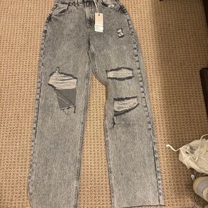 Zumiez Black Distressed Women's Straight Leg Jeans